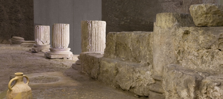 Colonnade with later infill between columns (4th - 6th Century AD)